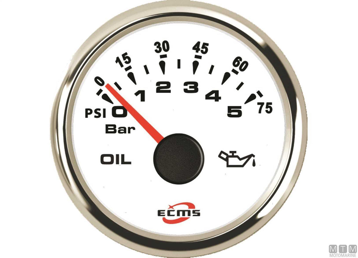 Ammeter 80A White/Chrome - original photo Motomarine Srl