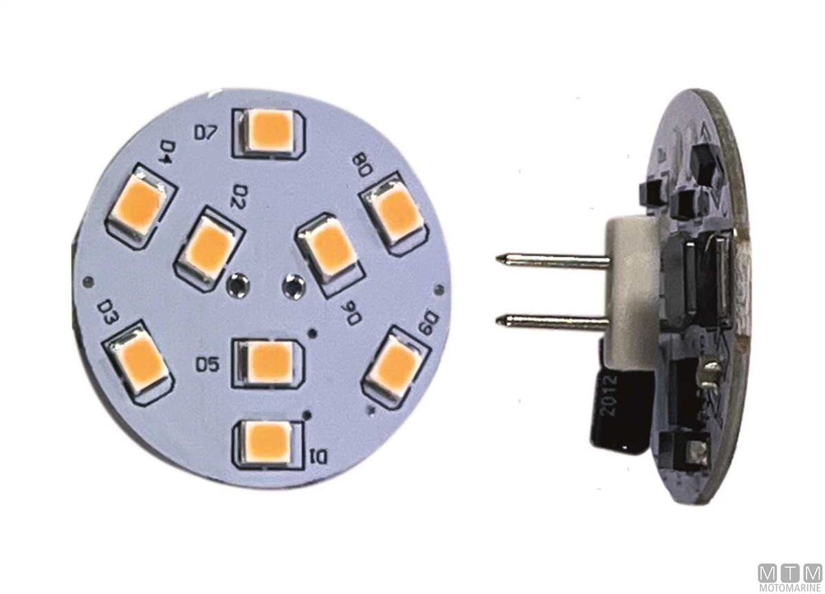 LED bulb G4 10-30V Ø28 mm back pin - original photo Motomarine Srl
