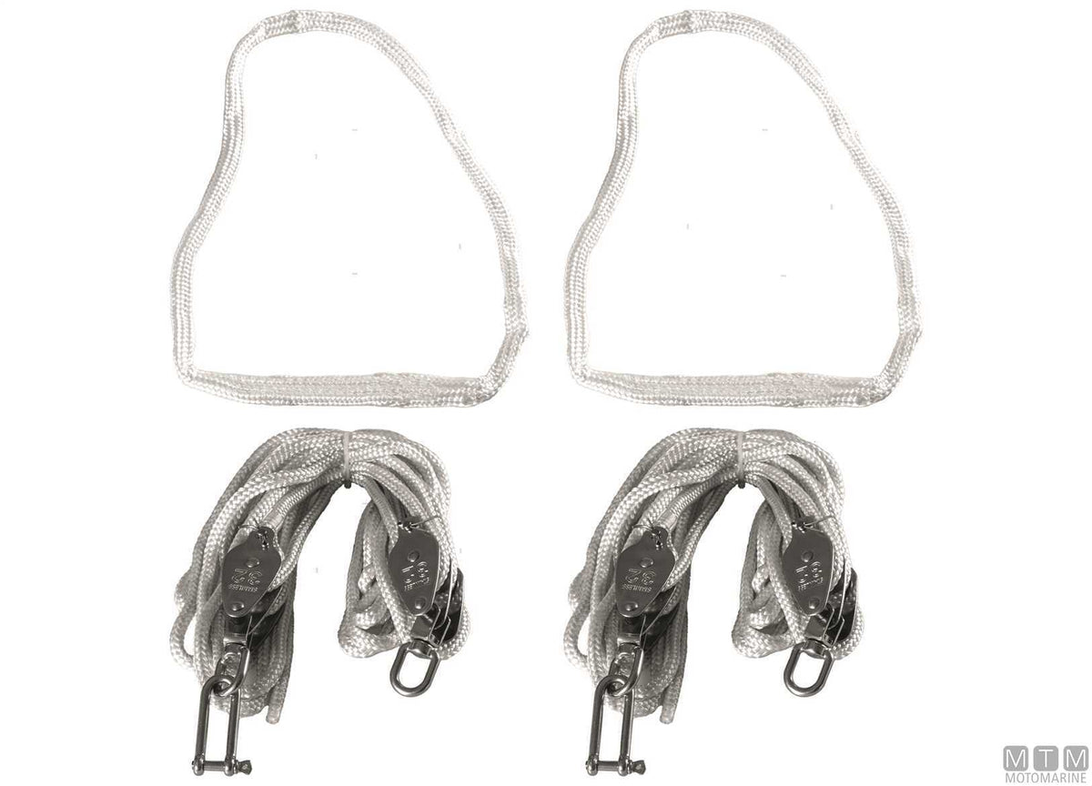 Pair of davits with base Ø42 mm stainless steel 316 - original photo Motomarine Srl