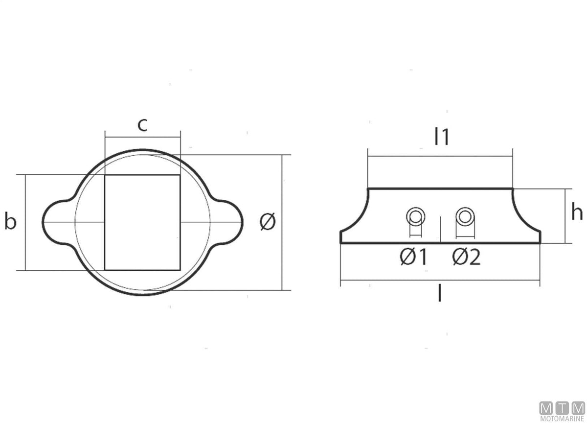 Stainless steel plate for Lombardini collars - original photo Motomarine Srl