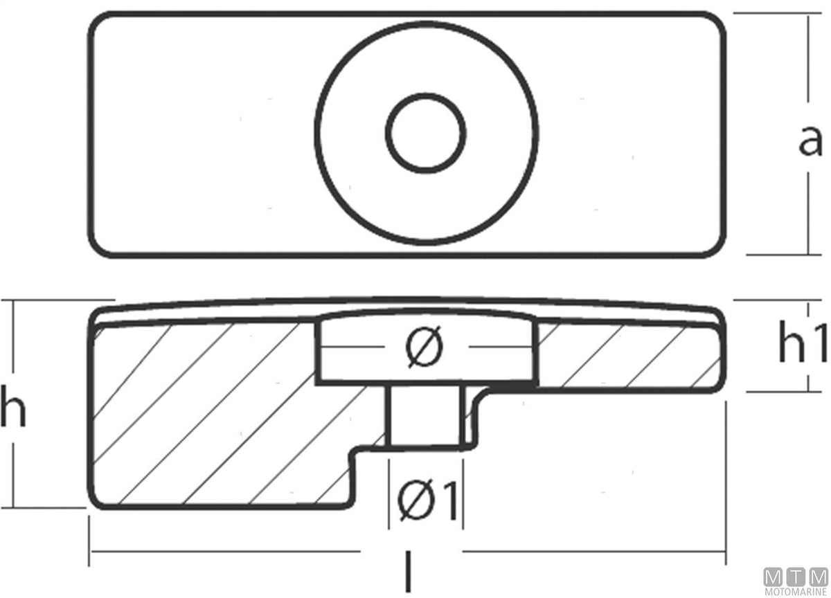 Plate anode for Suzuki DF 90 in aluminium - original photo Motomarine Srl