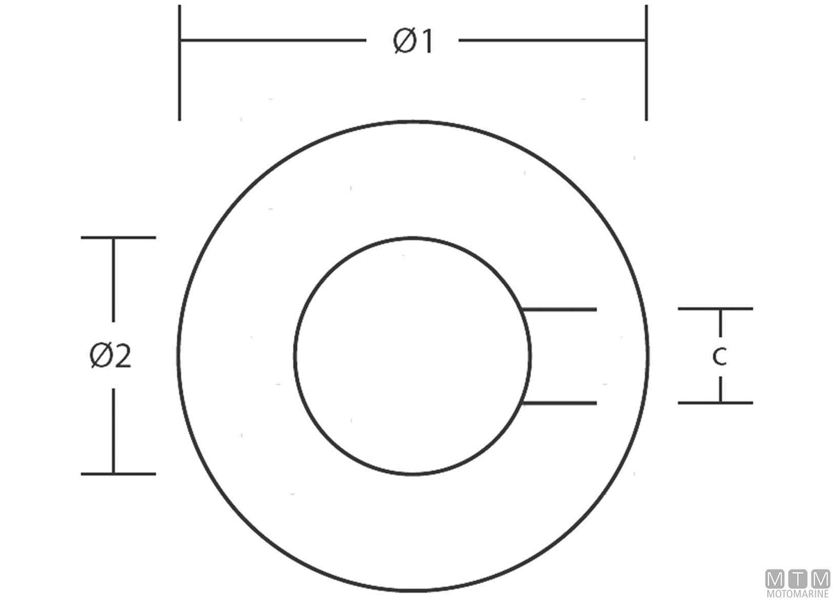 Stainless steel washer Ø90 mm - original photo Motomarine Srl