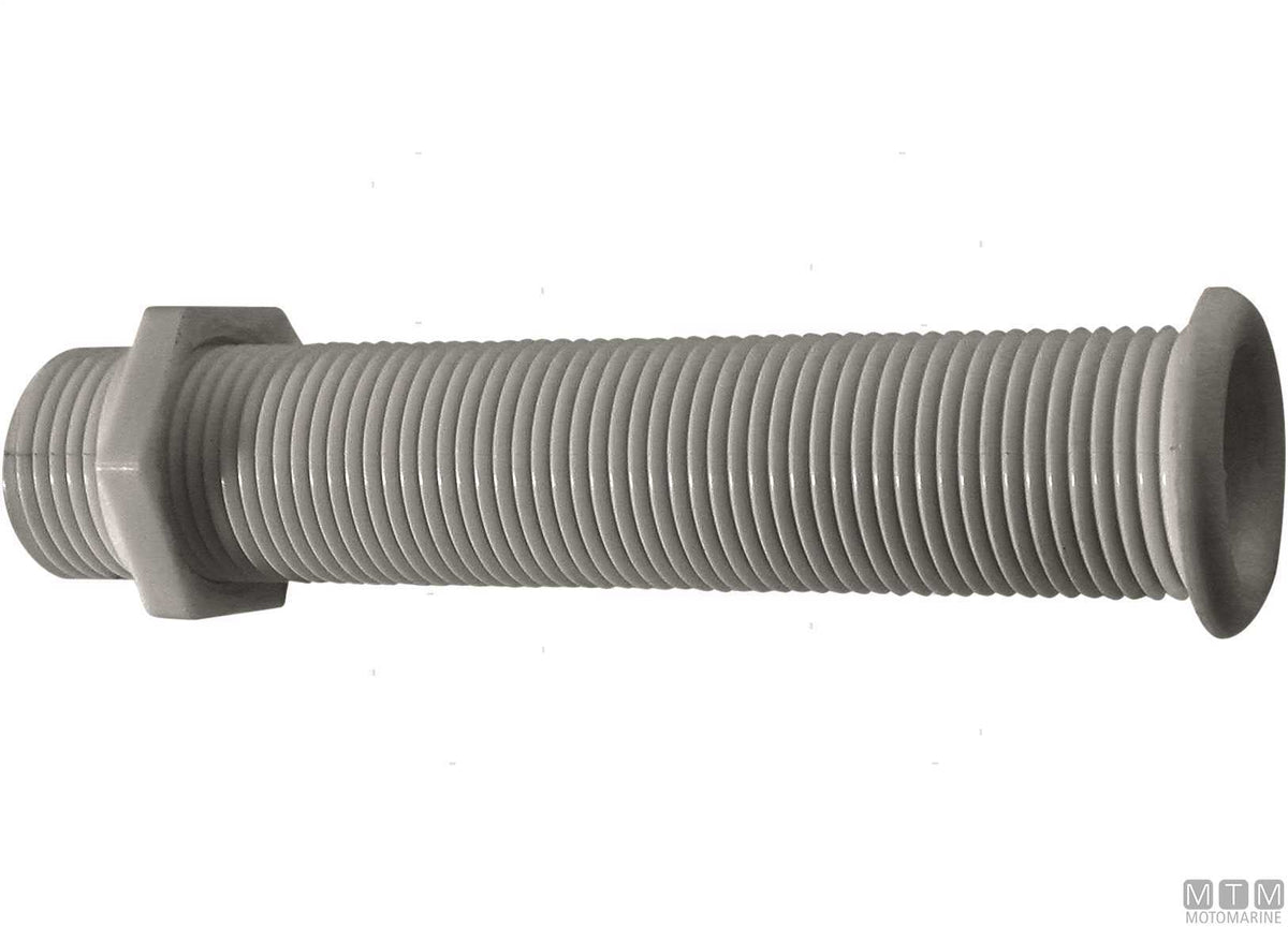Black long through-hull fitting for Ø22.7 mm plugs - original photo Motomarine Srl