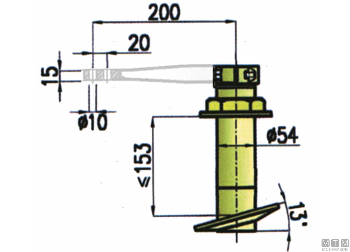 Bronze rudder tube head with flat base - original photo Motomarine Srl