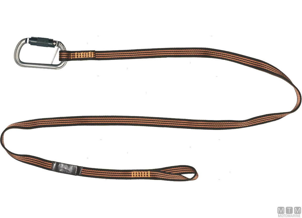 Marker extendable safety tether L100-190cm with 2 carabiners - original photo Motomarine Srl