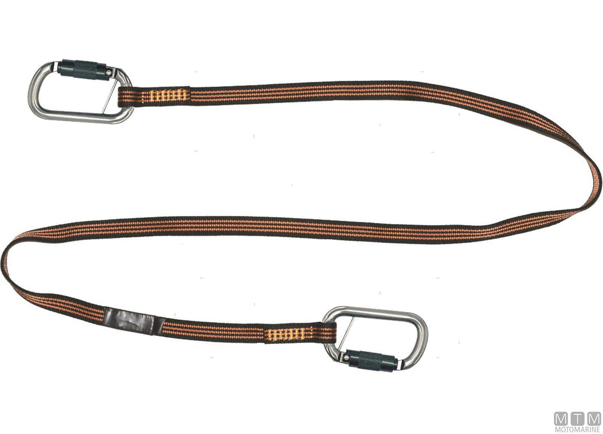 Marker extendable safety tether L100-190cm with 2 carabiners - original photo Motomarine Srl