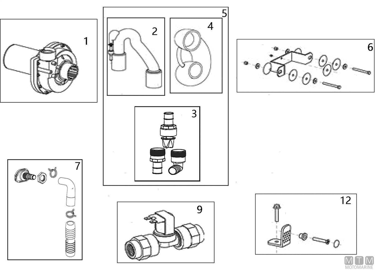Macerator bracket kit toilet Breeze T-PF.P32/C - original photo Motomarine Srl