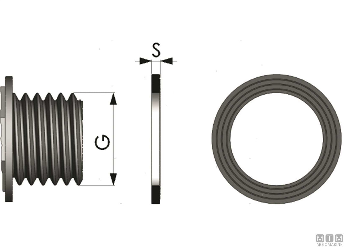 EPDM gasket 3/4" - original photo Motomarine Srl