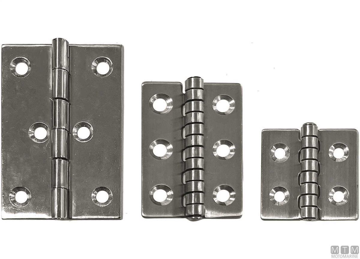 Classic butt hinge 40x40 mm in AISI 316 stainless steel - original photo Motomarine Srl