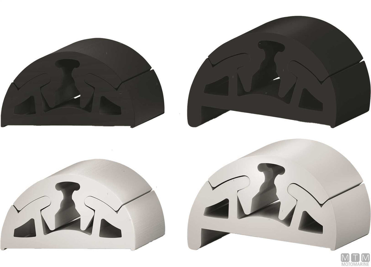Bino rubbing strake fender profile white with base H40 mm L12 m - original photo Motomarine Srl