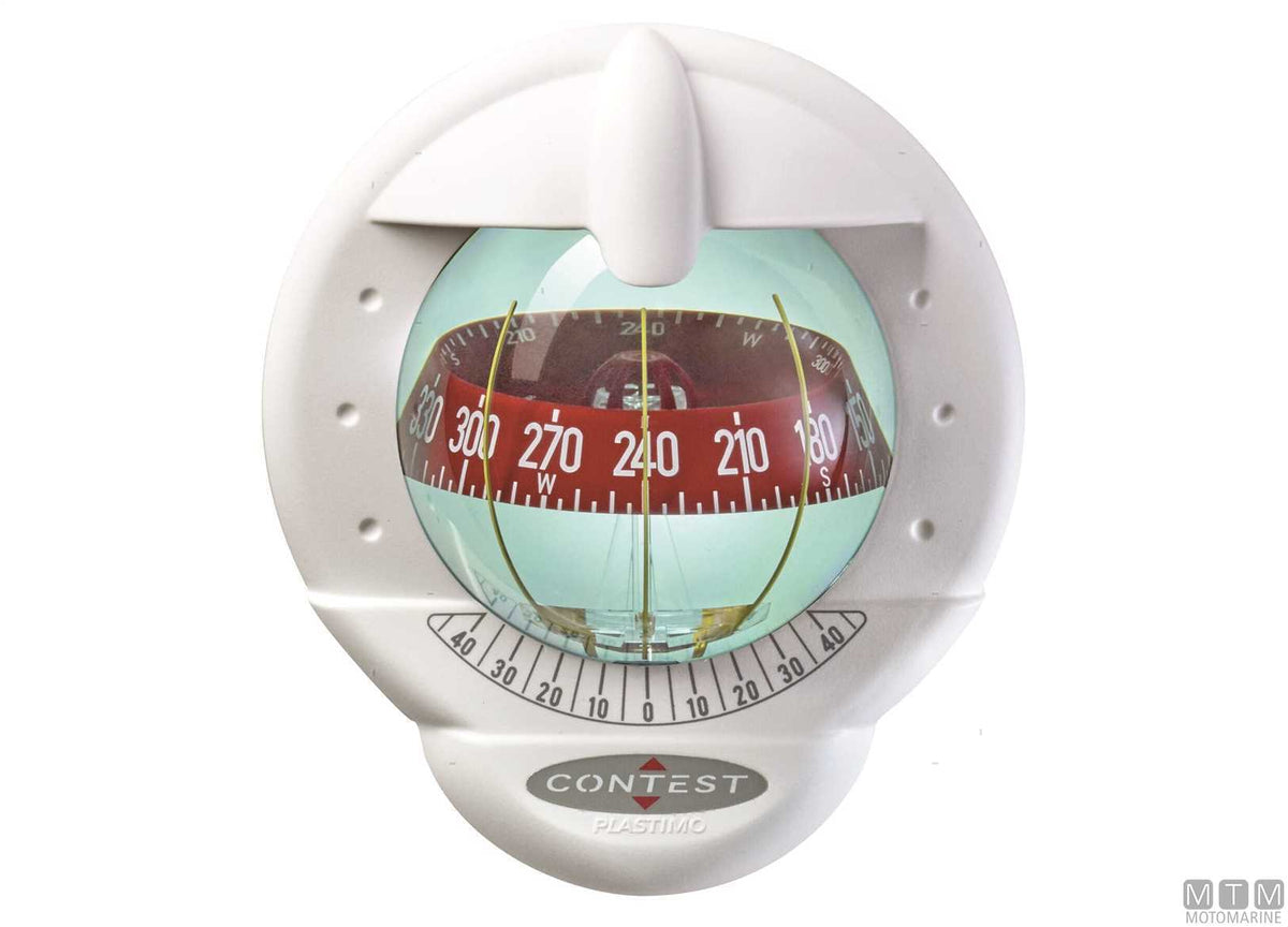 Plastimo Contest 101 vertical compass, white - original photo Motomarine Srl