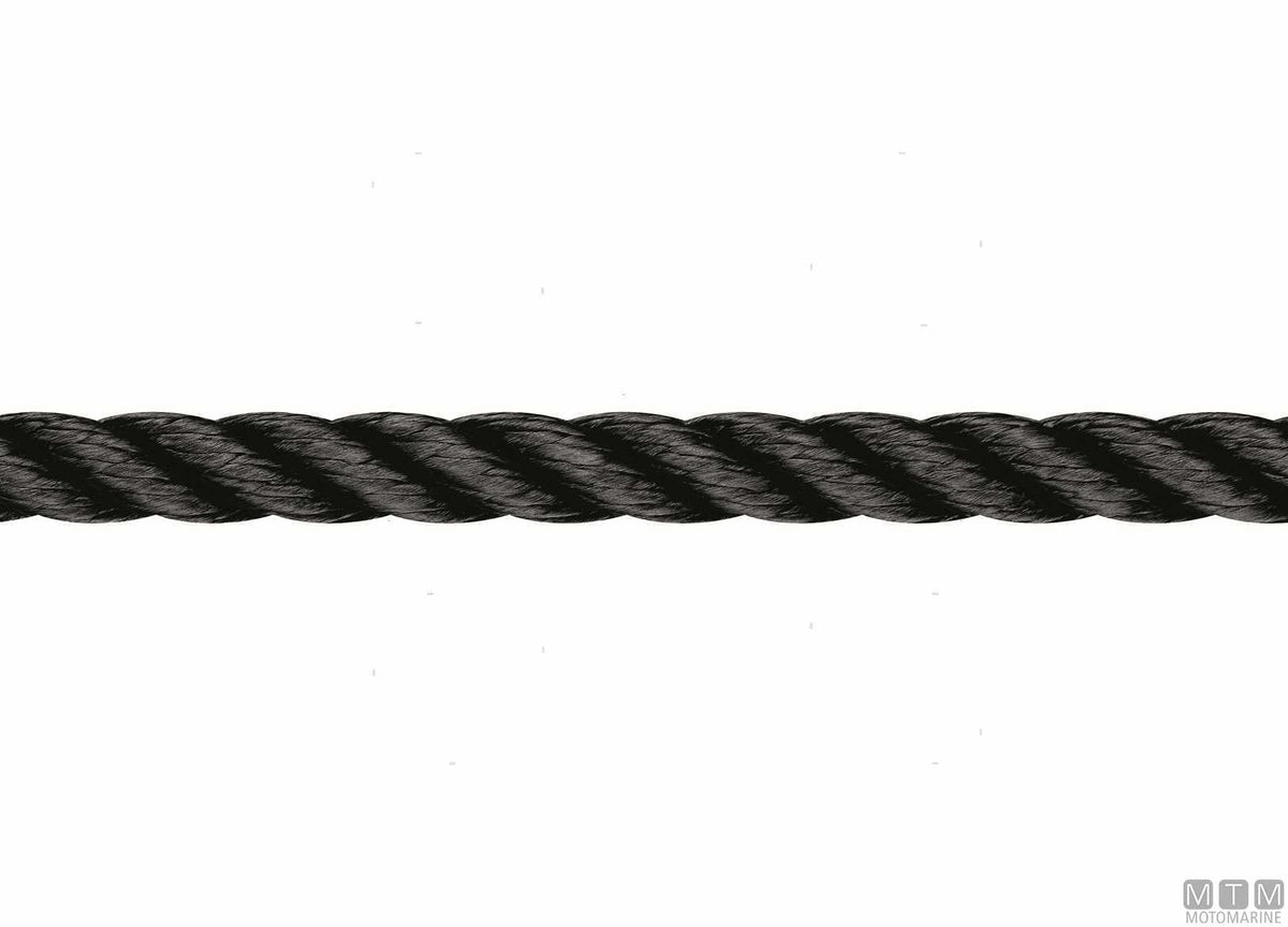 LIROS Lirolen floating 3-strand mooring rope black polypropylene Ø18 mm 100 m - original photo Motomarine Srl