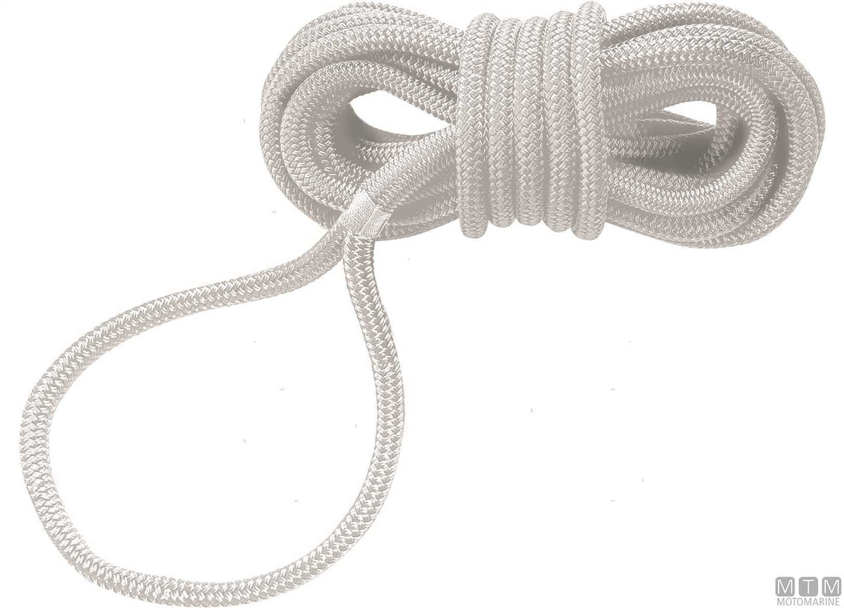White polyester mooring braid with spliced eye Ø18 mm, 15 m - original photo Motomarine Srl