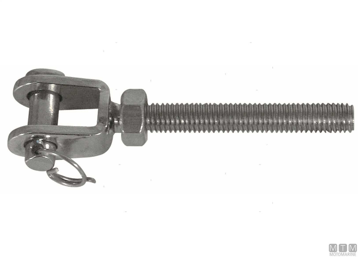 Right-hand thread fixed fork terminal M14 stainless steel 316 - original photo Motomarine Srl