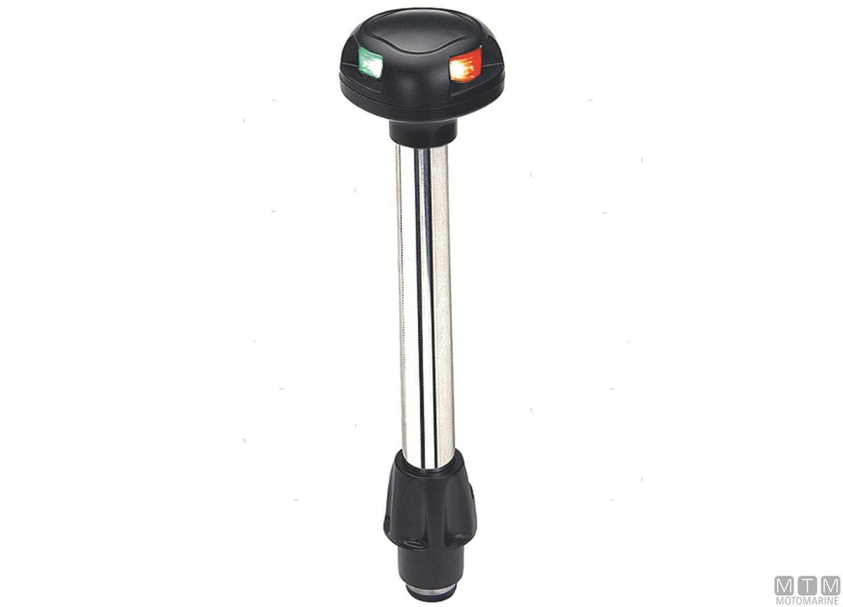 Combined LED red/green navigation light on retractable pole H28 cm - original photo Motomarine Srl