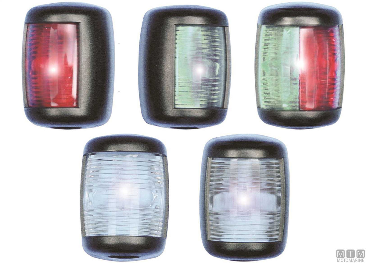 Red side navigation light LED Mini black 43x61 mm - original photo Motomarine Srl