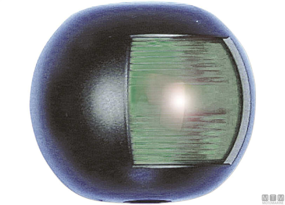 Green side navigation light LED half-dome black 70x63 mm - original photo Motomarine Srl