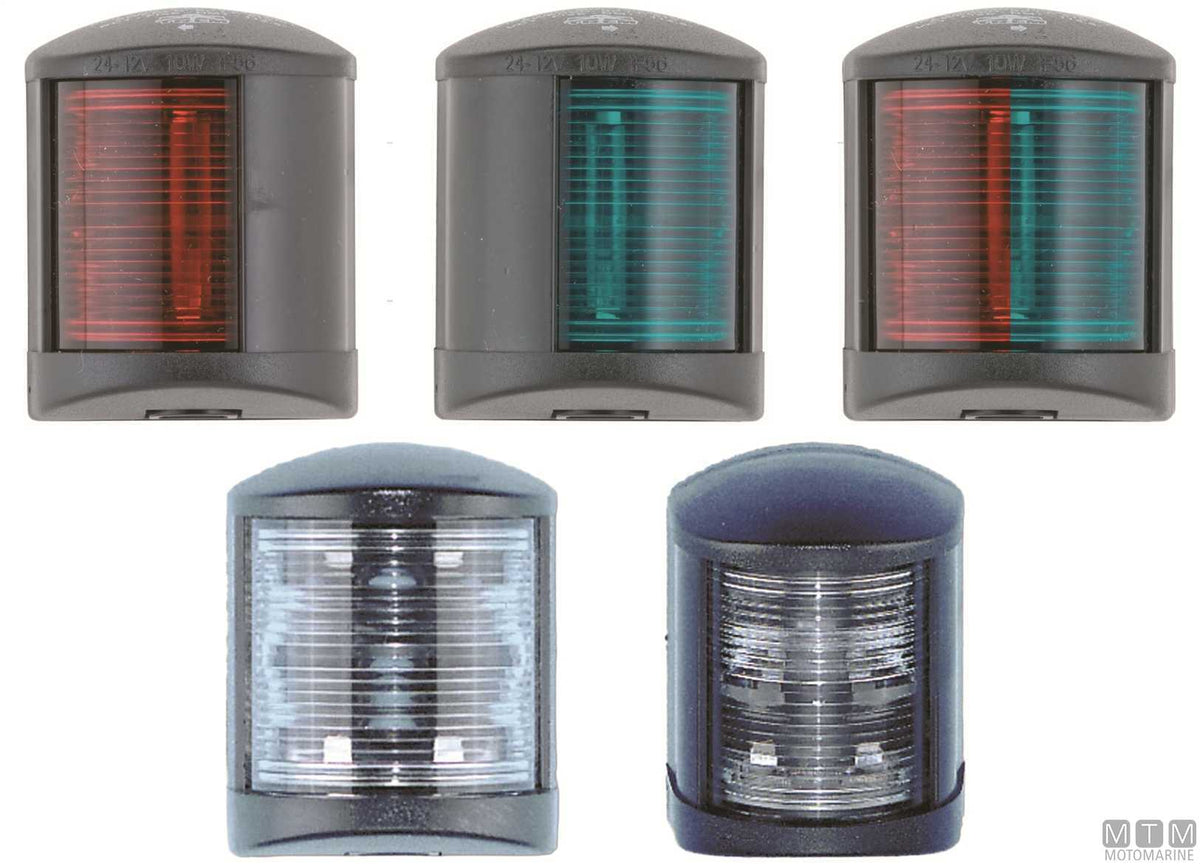 Red side navigation light LED Midi white 58x74 mm - original photo Motomarine Srl