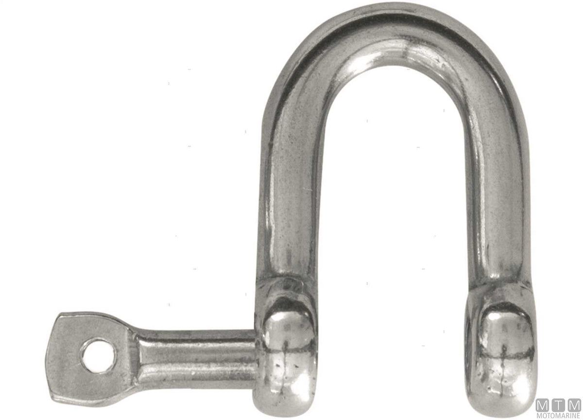 Straight shackle Ø10 mm stainless steel 316 captive pin - original photo Motomarine Srl