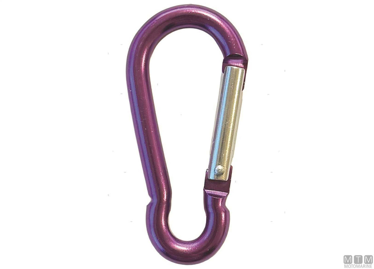 Fireman carabiner Ø6 mm anodized aluminum pink - original photo Motomarine Srl