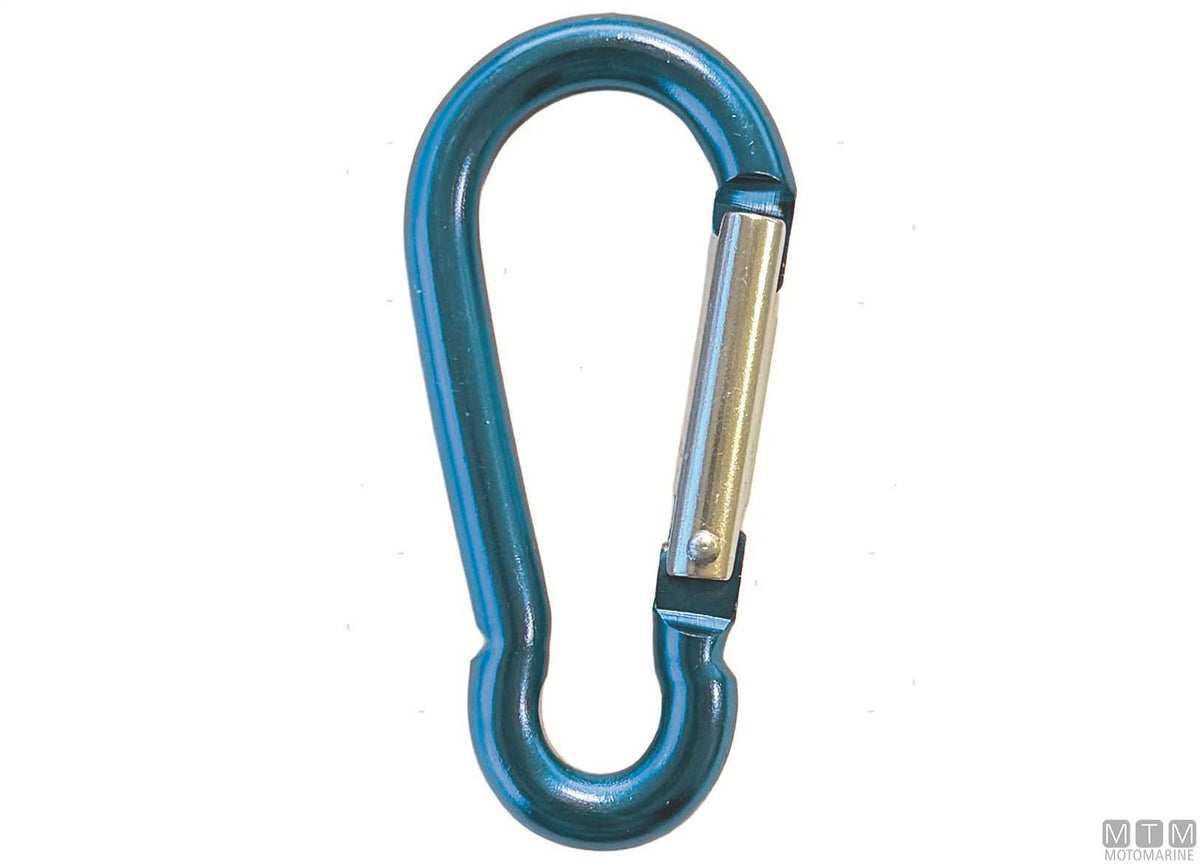 Fireman carabiner Ø6 mm anodized aluminum green - original photo Motomarine Srl