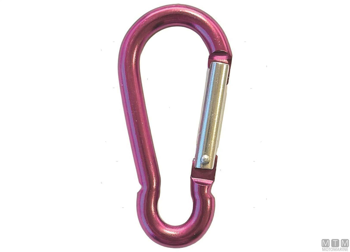 Fireman carabiner Ø6 mm anodized aluminum pink - original photo Motomarine Srl