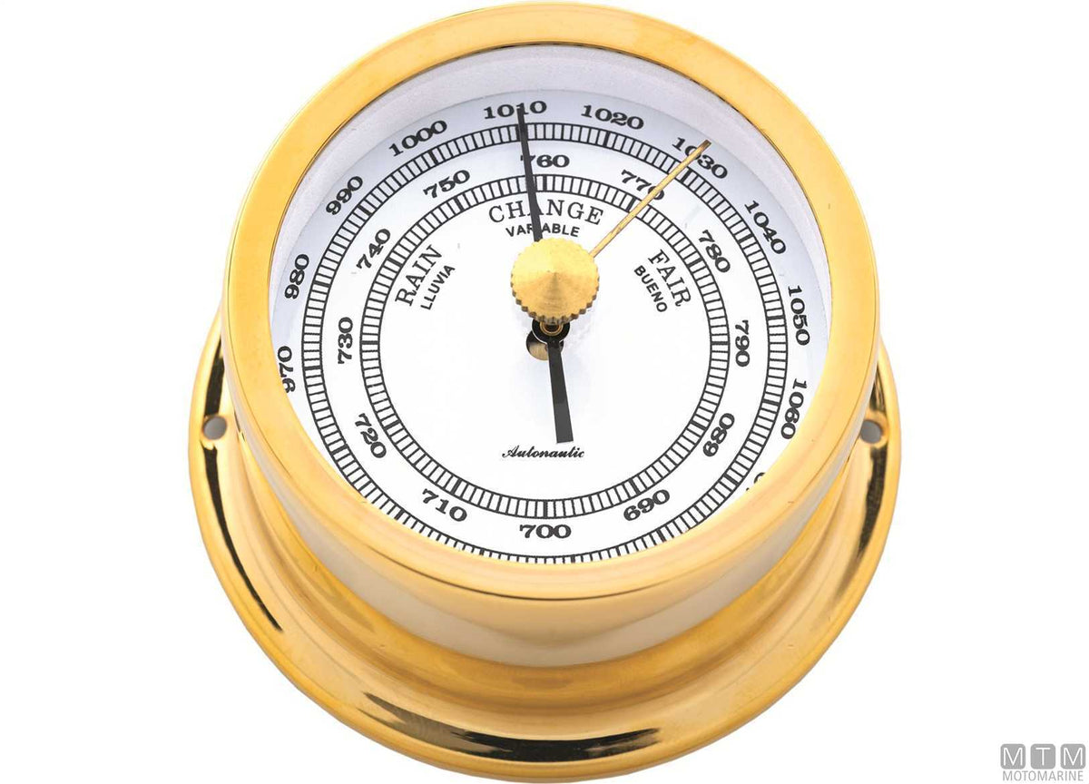 A-Nautic Pacific thermo-hygrometer 120 mm polished brass - original photo Motomarine Srl