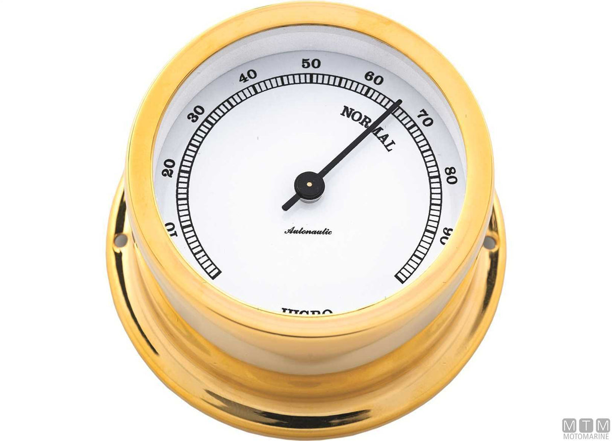 A-Nautic Minor hygrometer 72 mm polished brass - original photo Motomarine Srl