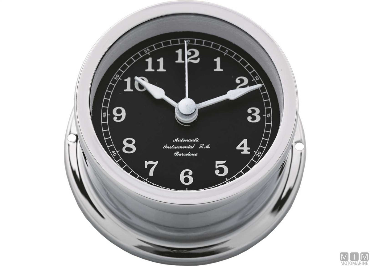 A-Nautic Minor thermometer 72 mm black dial chrome-plated brass - original photo Motomarine Srl