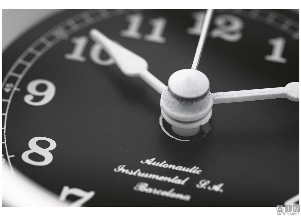 A-Nautic Minor clock 72 mm chrome-plated brass black dial - original photo Motomarine Srl
