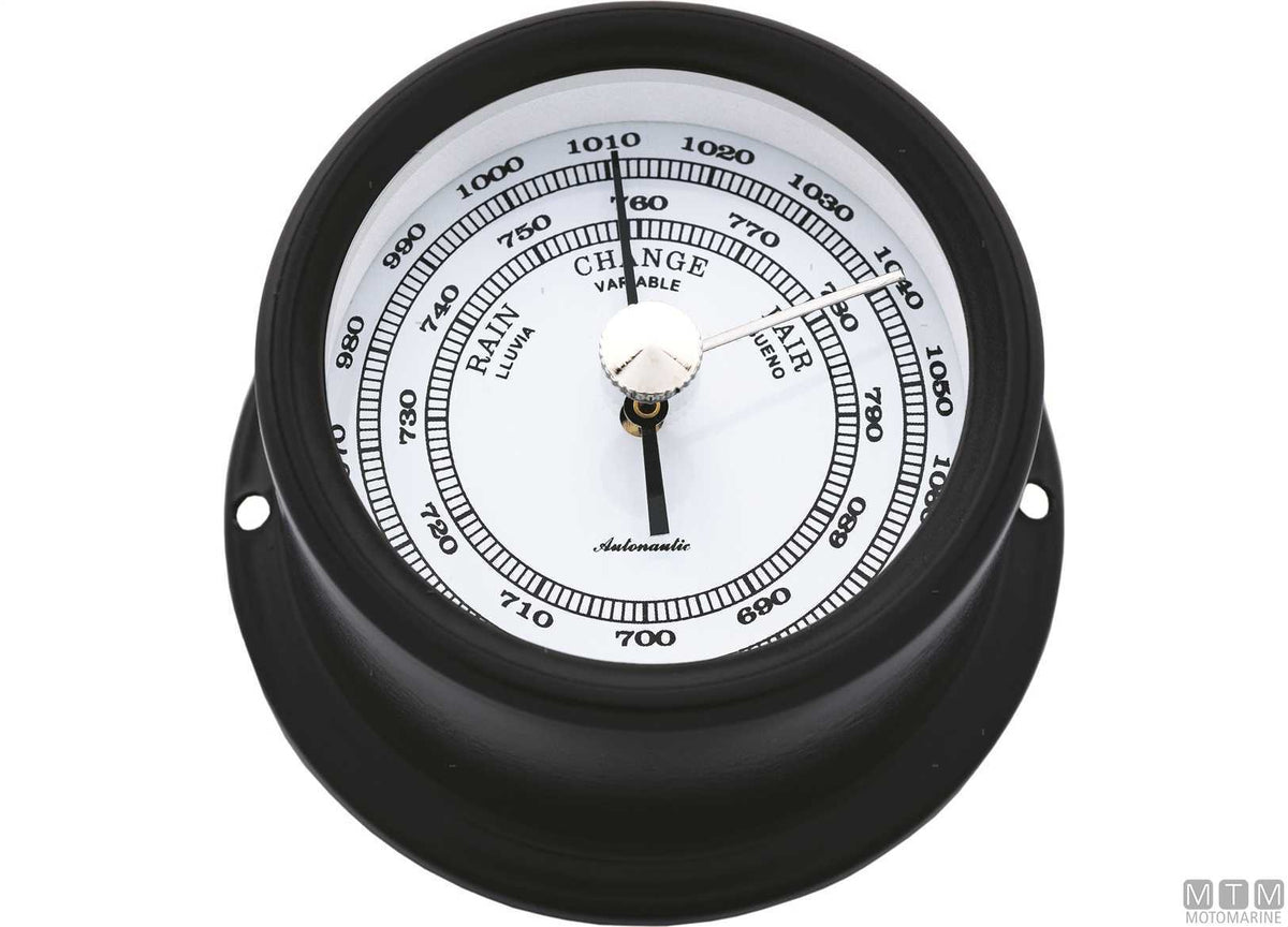A-Nautic Minor barometer 72 mm black aluminium - original photo Motomarine Srl