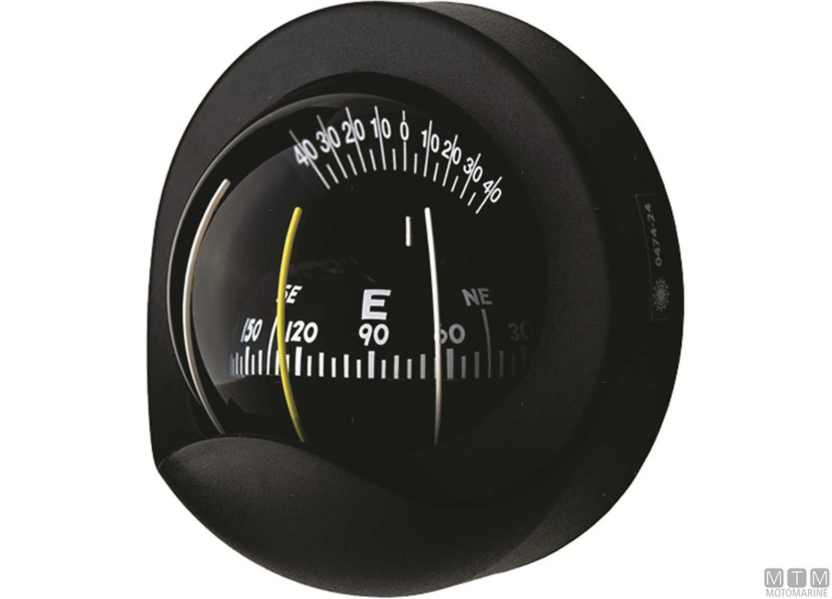 A-Nautic C9 bulkhead compass, white, Ø85 mm rose - original photo Motomarine Srl