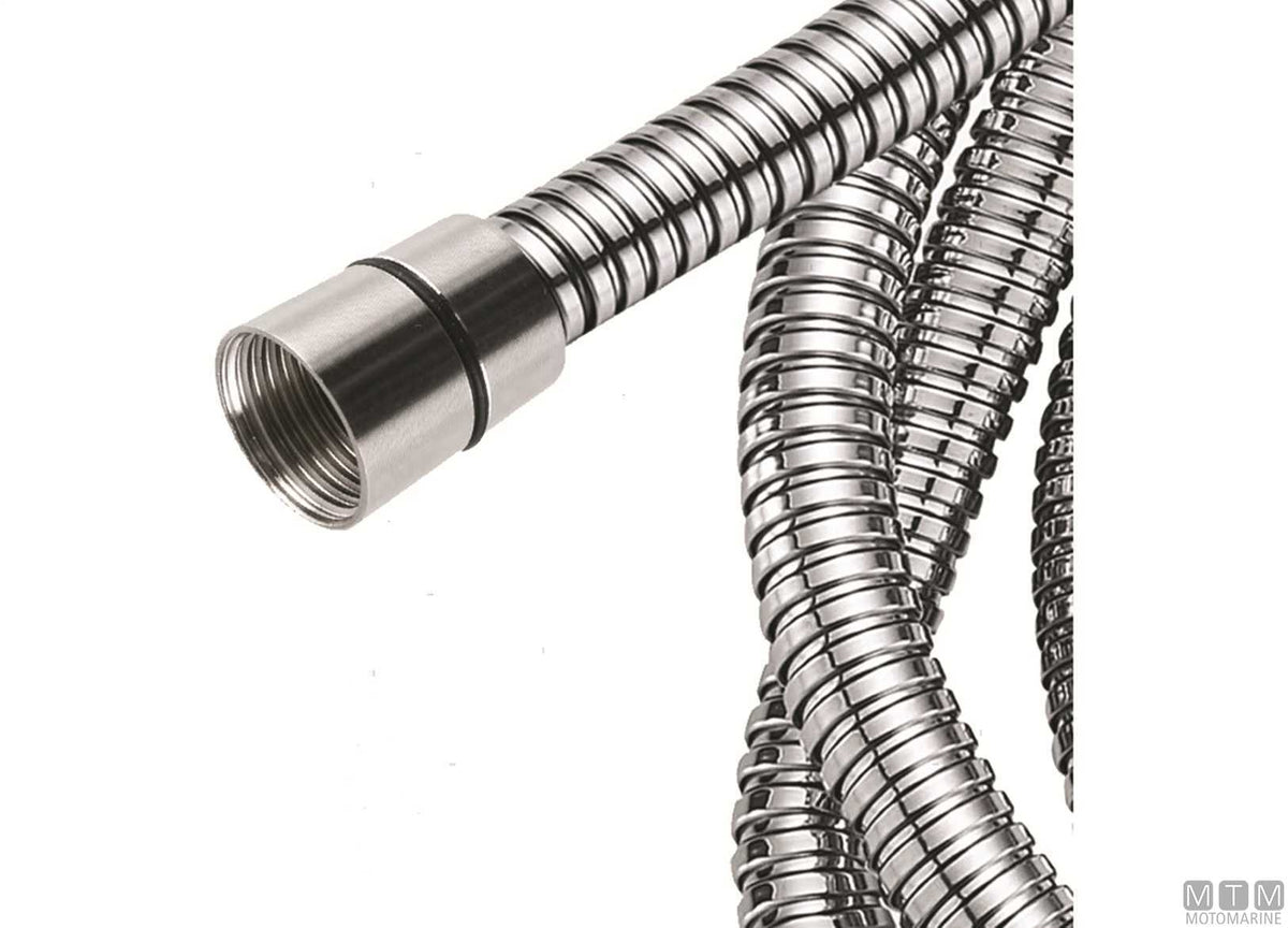 Shower mixer kit stainless steel hose 2.5 m - original photo Motomarine Srl