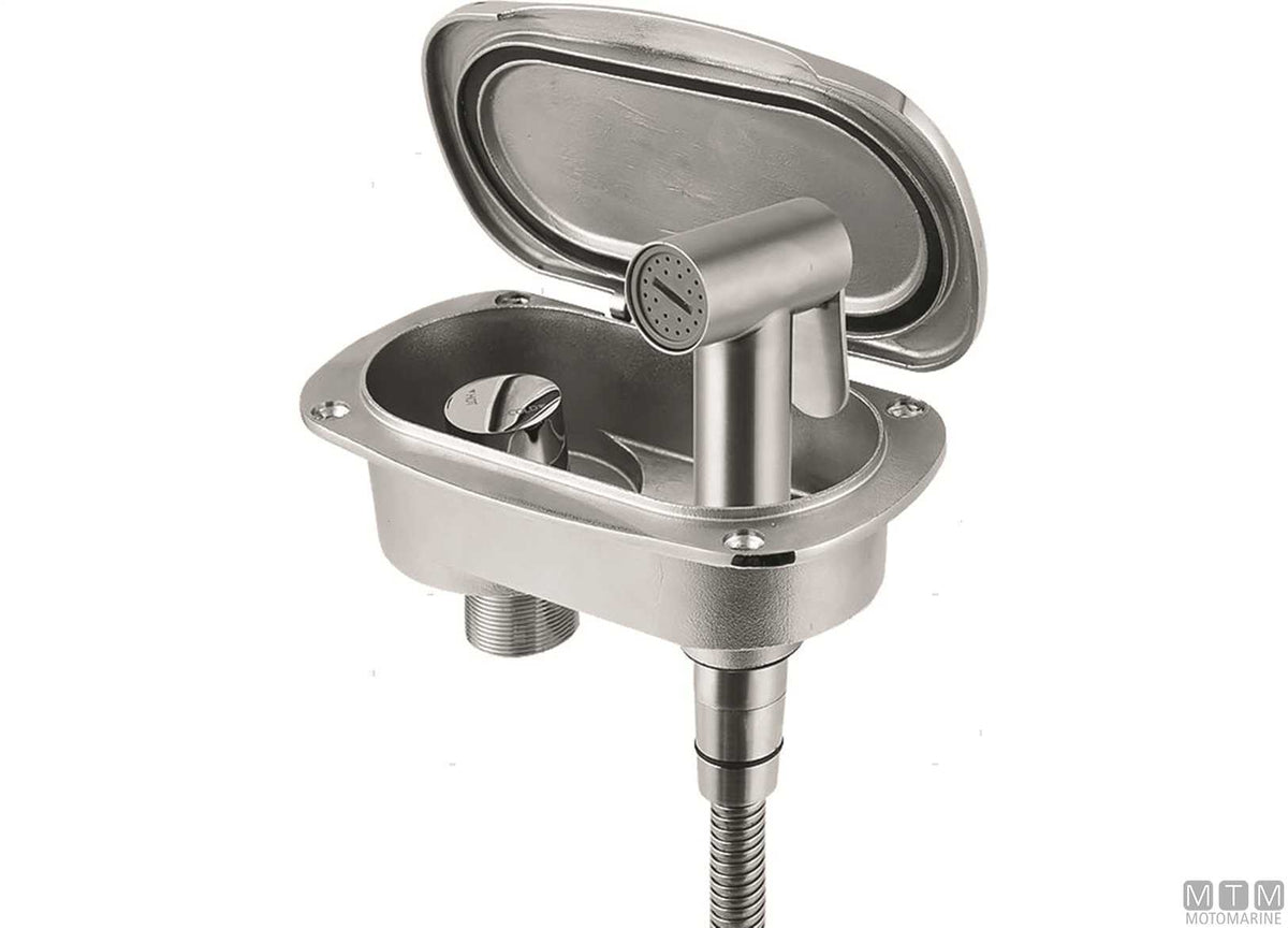 Shower mixer kit stainless steel hose 2.5 m - original photo Motomarine Srl
