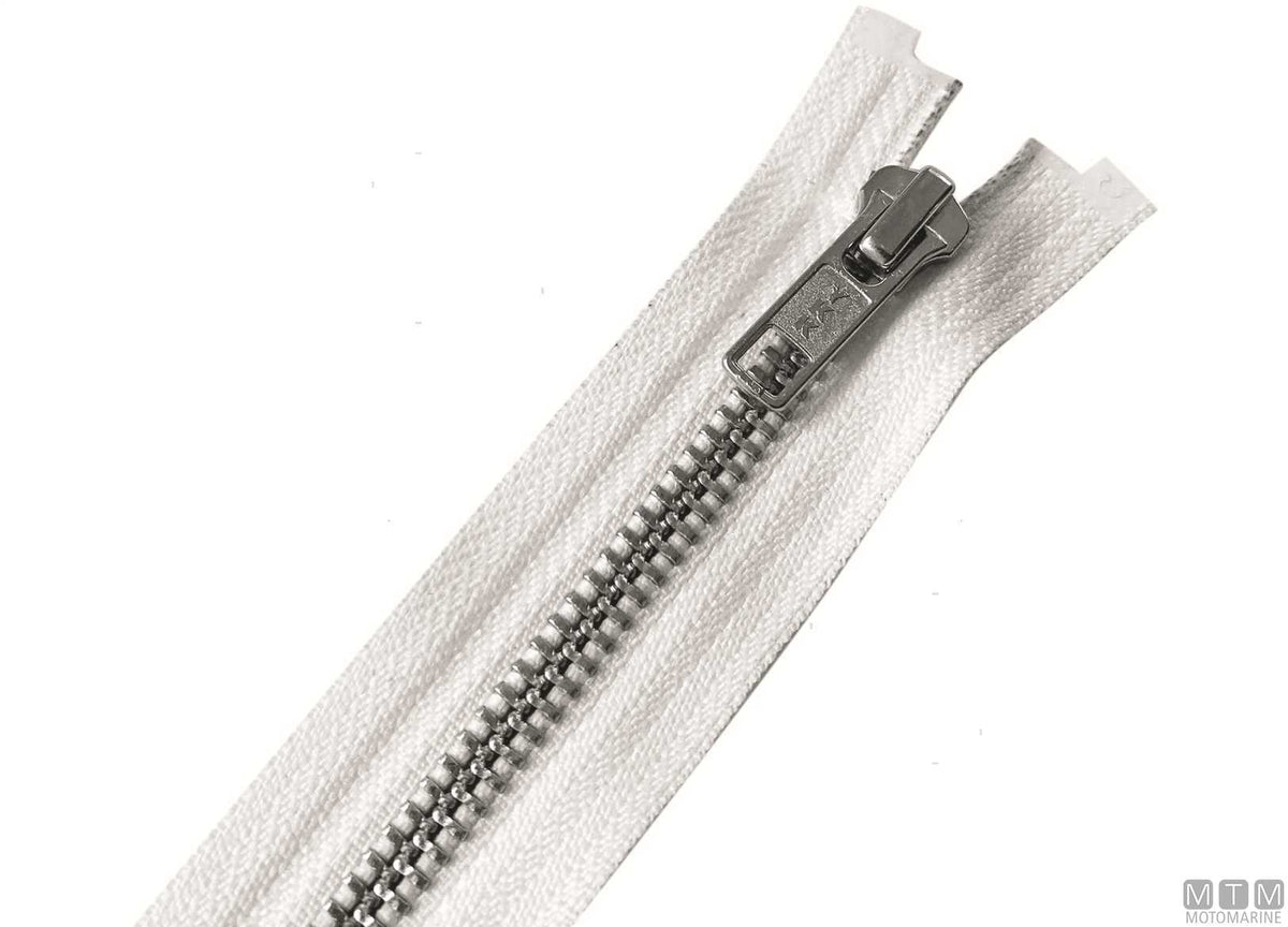 YKK zip fastener 100 cm stainless steel white - original photo Motomarine Srl