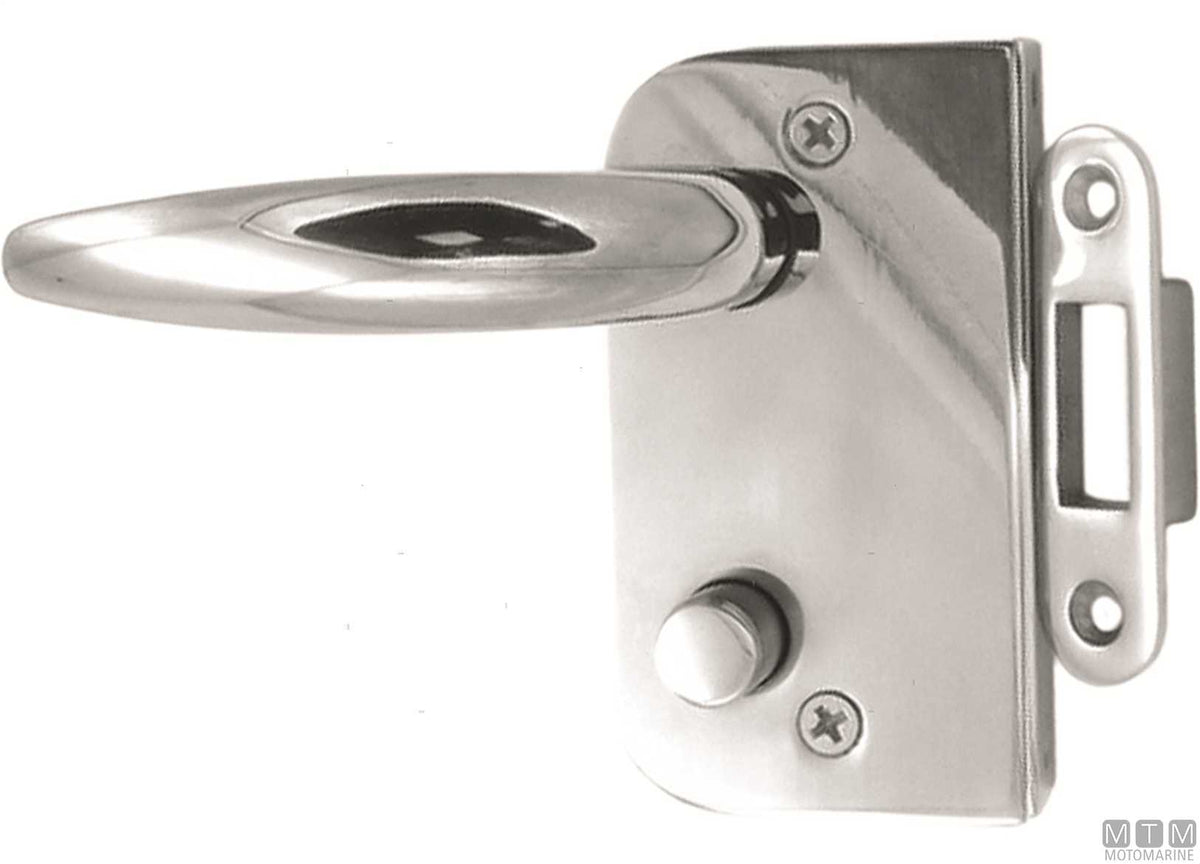 Door lock with privacy function and keys right-hand stainless steel - original photo Motomarine Srl