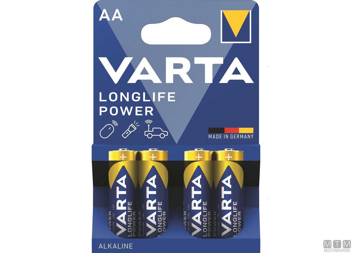 Varta AA Alkaline Longlife Power Batteries, Pack of 4 - original photo Motomarine Srl