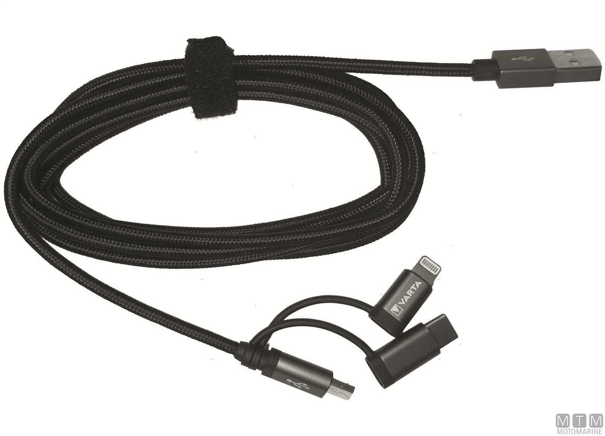 USB cable with Type-C/Micro USB/iPhone Old connector - original photo Motomarine Srl